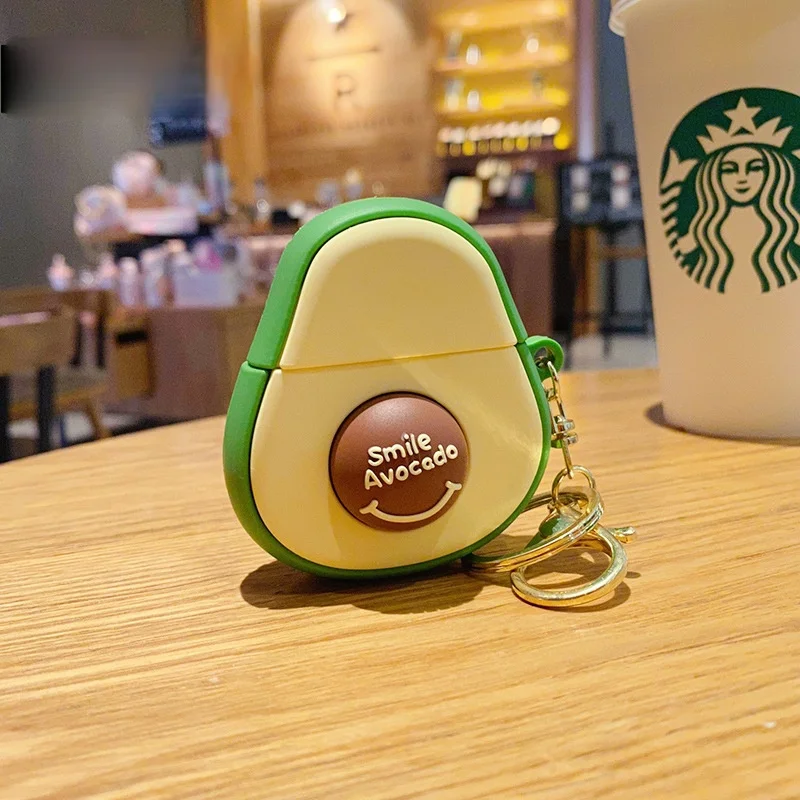 Creative Fashion Avocado AirPods Earphone Case Keychain   Personality Trend Charm Keychain   Ladies Bags Mobile Phone Keychain