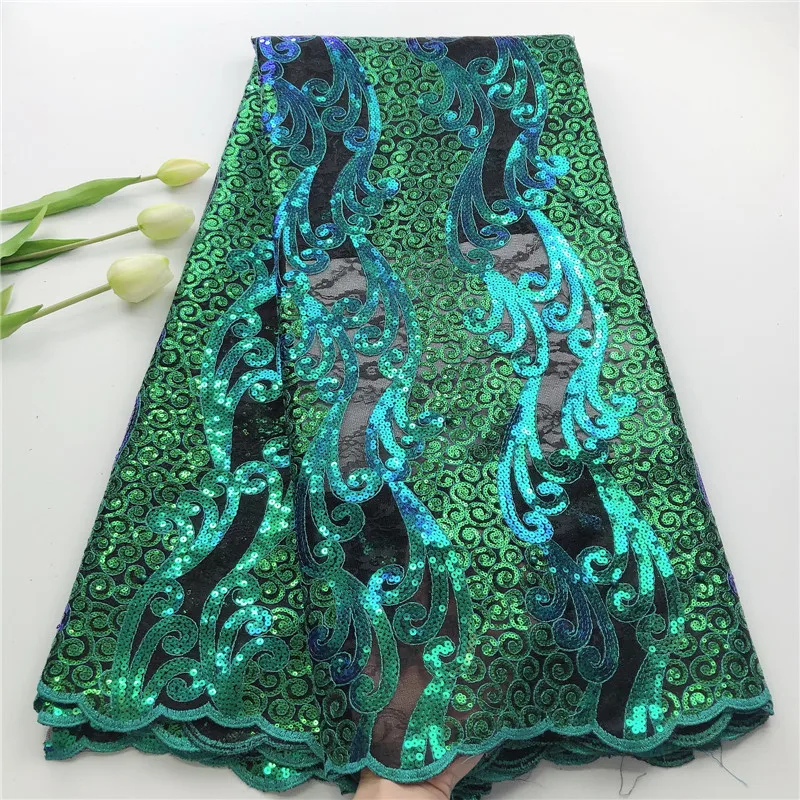 Красивая африканская кружевная ткань с блестками 5 ярдов 2020 сеткой из тюля для