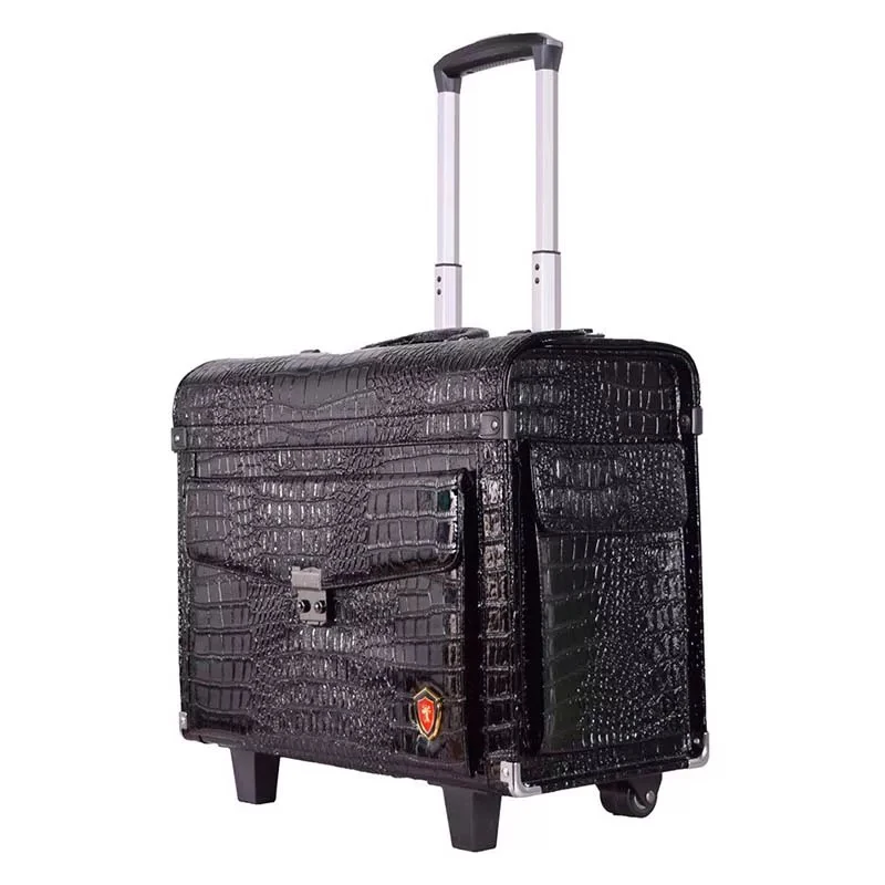 Деревянный багаж на колесиках из искусственной кожи 16/20 дюймов сумка в стиле