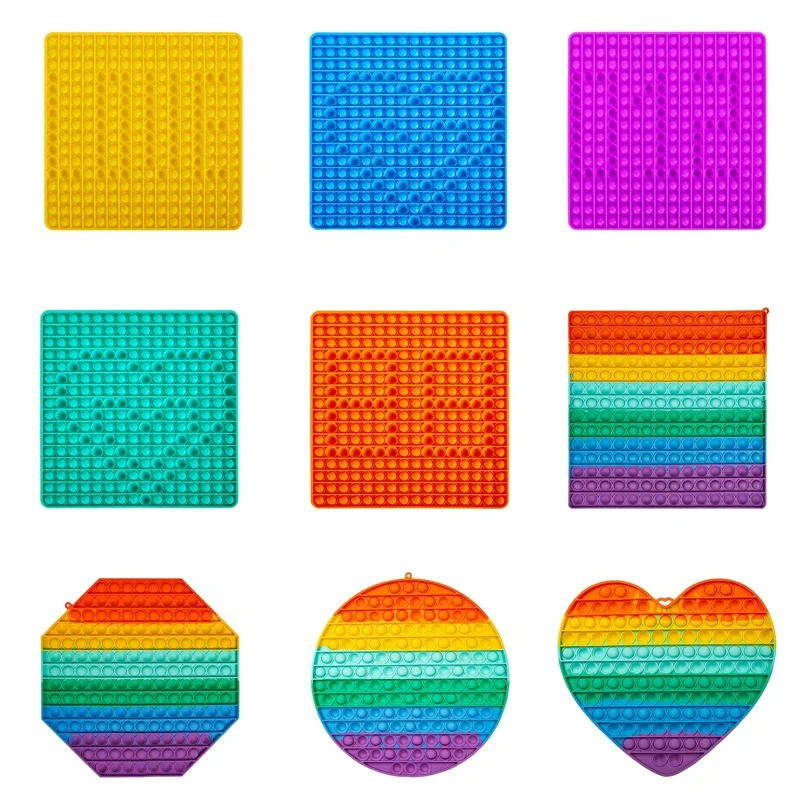

30cm Large Size Push Pop Bubble Fidget Sensory Toy Square Heart Shape Stress Relief Anti-Anxiety Tools Entertainment Leisure Toy