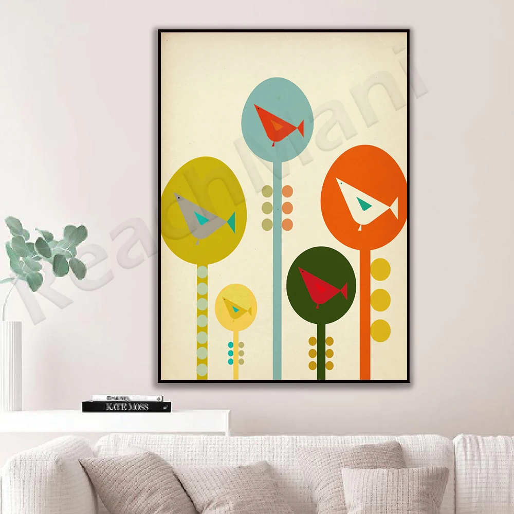 

Fuglesang-Affiche d’art contemporain de style scandinave moderne
