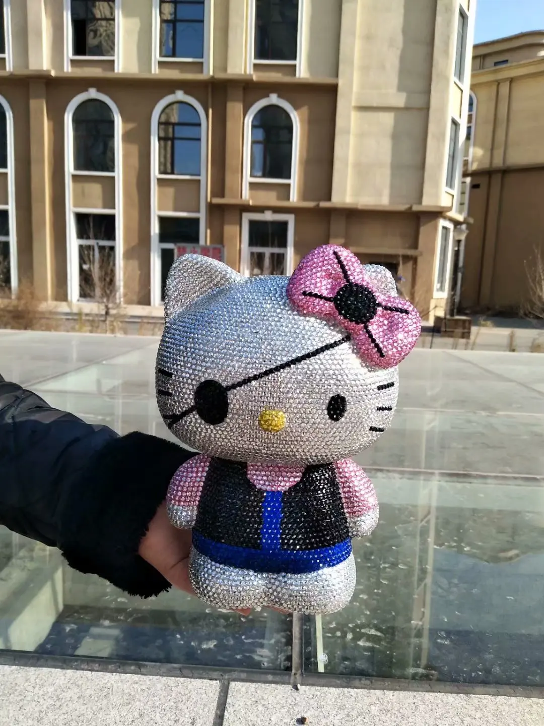 Блестящая копилка с кошечкой стразы счастливый кот миниатюрные фигурки