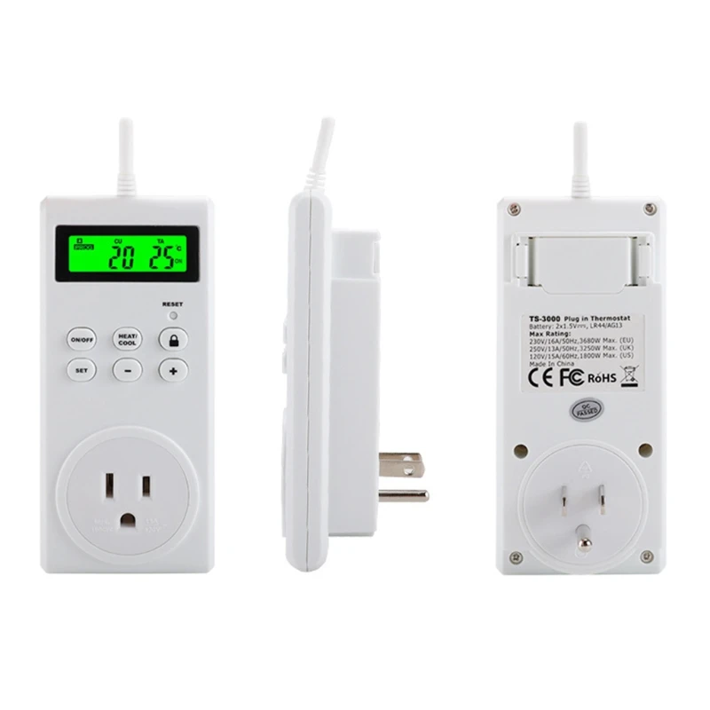 

MXLB Programmable Wireless Thermostat Socket Temperature Control Switch EN US EU Pulg