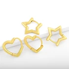 Маленькие полированные серьги-кольца FLOLA в форме сердца для женщин, золотые серьги Huggie в форме звезды, оптовая продажа, простые украшения, подарки ersv02