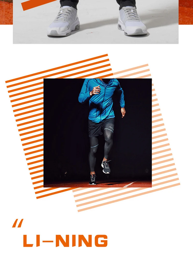 Li-Ning мужские трикотажные спортивные штаны для бега с защитой от умов, обычная посадка, полиэстер, спортивные брюки AKYN003 MKY353