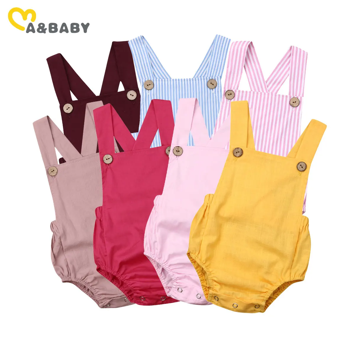 

Ma&Baby 0-18M Summer Toddler Newborn Infant Girl Boy Rompers Sleeveless Jumpsuit Overalls Outfits Costumes Clothes