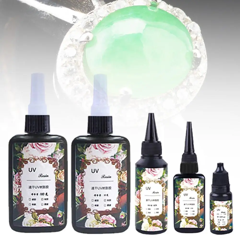 

10/25/50/60/100g UV DIY Jewelry Making Resin Fast Drying Art Crafts Curing Glue Non-toxic Sunlight Activated Hard uv resin mold