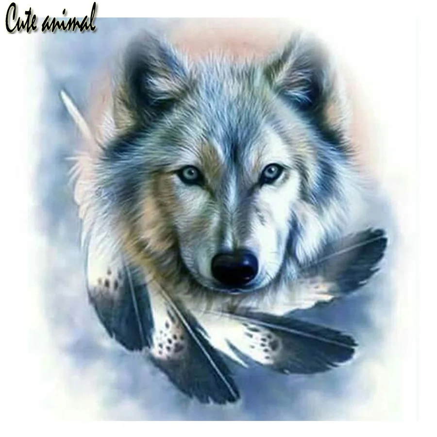 

Diy Diamond Painting Wolf Animal Diamond embroidery diy full square diamond mosaic Cross Stitch rhinestone pictures decor gift