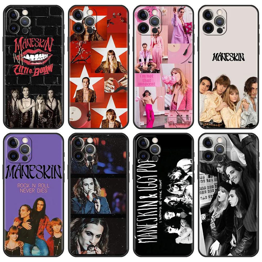 

Rock Music Maneskin Fitted Case for iPhone 13 6.1 inches 11 7 12 Pro XR X XS Max 6 6S 8 Plus 5 5S SE Tpu Soft Phone Capa