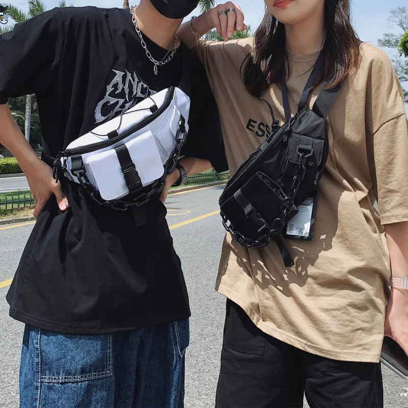 

Повседневная поясная сумка для мужчин, модная набедренная сумочка на ремне, вместительные сумки через плечо в уличном стиле, нагрудной Доро...