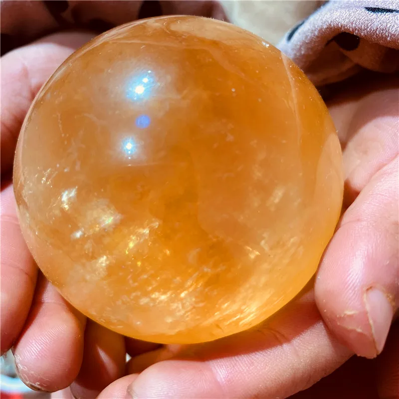 

Drop Shipping Natural Citrine Calcite Quartz Crystal Sphere Ball Healing Gemston Home Decor