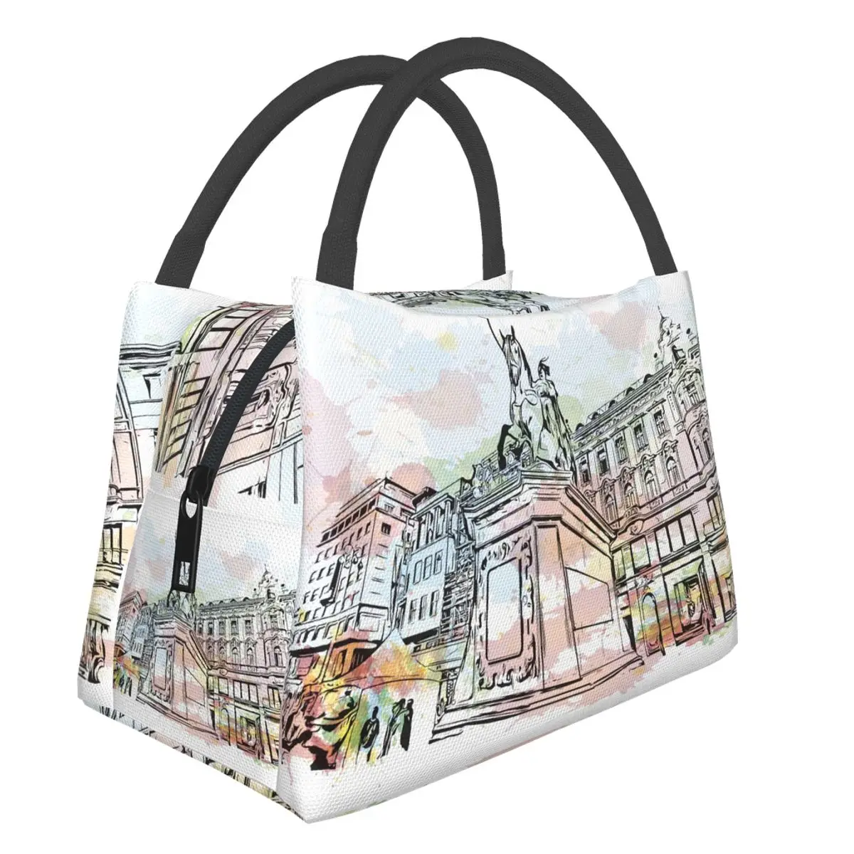 

Ланч-бокс для мужчин и женщин, термальный охладитель для взрослых, сумка-тоут с фокусом Загреба, для строительства зданий