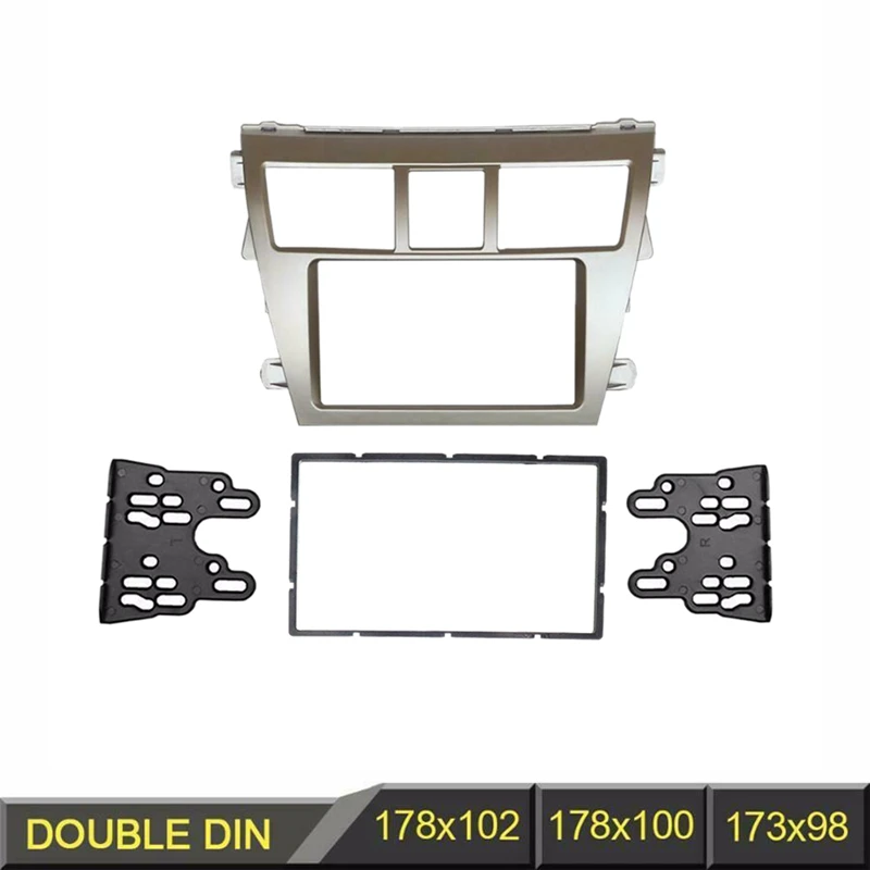 2 DIN автомобильный стерео радио dvd плеер рамка Fascia панель отделка для Toyota Vios 2007 2012