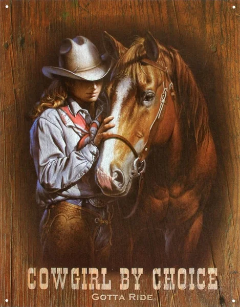 

Cowgirl by Choice Gotta Ride Tin Sign - 15*30 Wall Stickers Home Decor