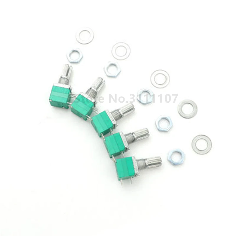 

5PCS RV097NS B5K B10K B20K B50K B100K B500K 5K 10K 50K 100K with a Switch Audio 5pin Shaft 15mm Amplifier Sealing Potentiometer