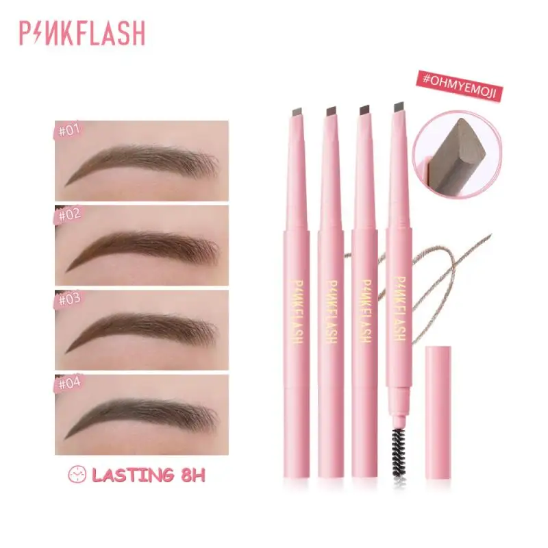 

Pink Shell 100% New Eyebrow Pencil Waterproof Sweatproof 4 Color Long Lasting Brown Coffee Natural No-blooming Cosmetics TSLM1