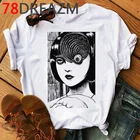Футболка мужская с японской мангой Junji Ito, топ из аниме ужасы, мультяшная объемная футболка для девушек Tomie Shintaro Kago