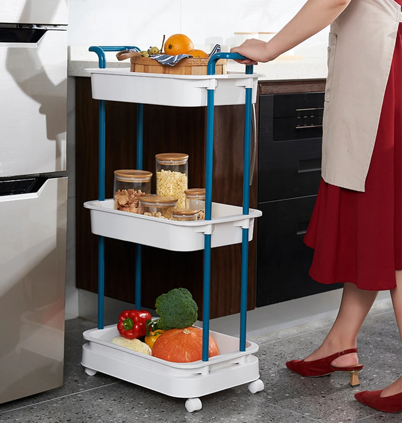 2/3 Tiers Plastic Movable Home Kitchen Organizer Rolling Tool Storage Racking Trolley Utility Carts | Дом и сад