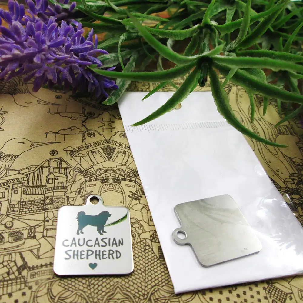 10 шт. подвески из нержавеющей стали для влюбленных в щенков Белая овчарка больше