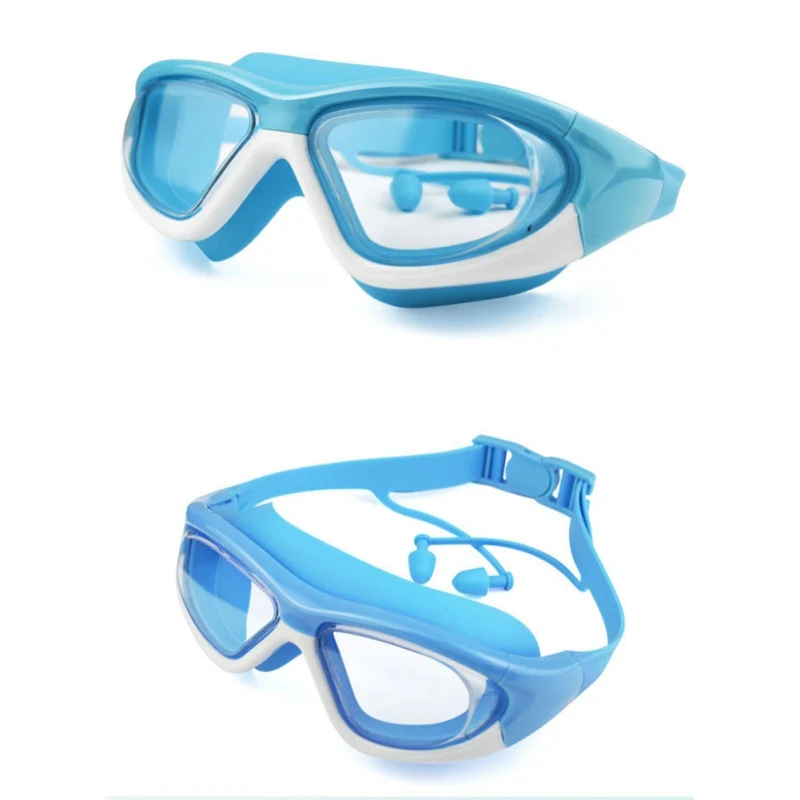 Очки для плавания с большой оправой антизапотевающие водонепроницаемые HD