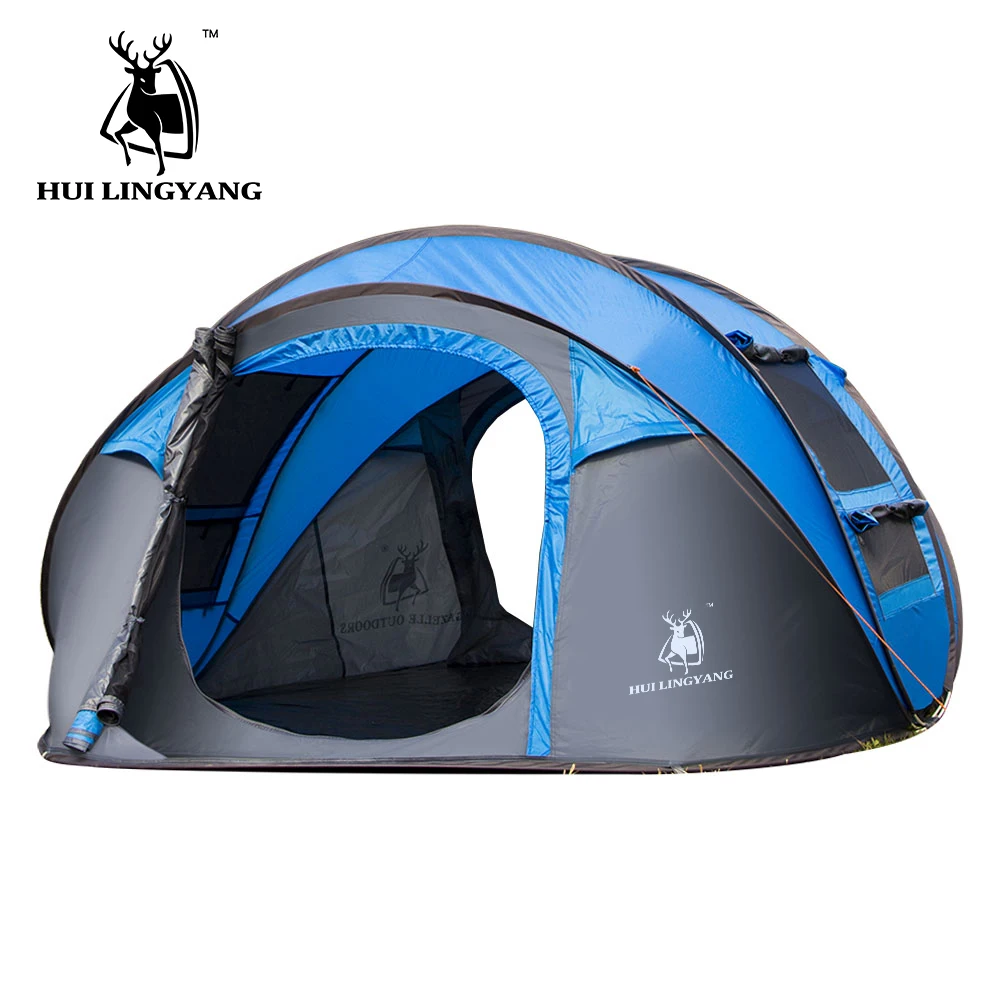 

HUILINGHYANG Camping Tent Quick Automatic Opening 3-4 people Tourist Tent 3000 mm Waterproof 190T Polyester Travel Hiking