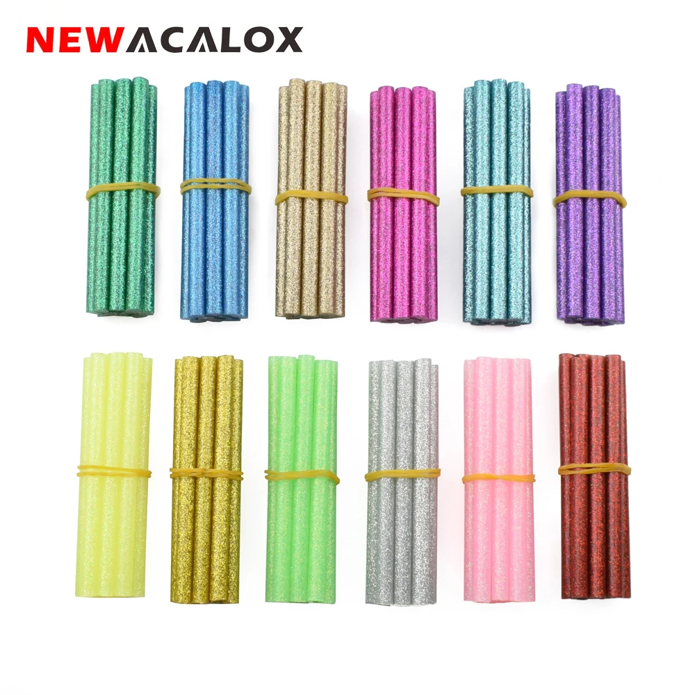 Цветные Клеевые стержни NEWACALOX, 120 шт./лот, 7 мм, для клеевого пистолета - изображение
