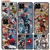 spiderman captain america shockproof cover for google pixel 5 5a 4 4a xl 5g black phone case shell soft fundas coque capa