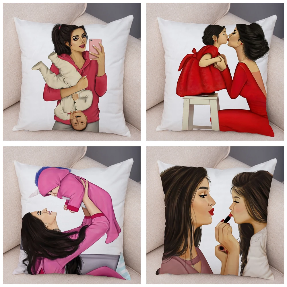 Модный чехол для подушки Super Mom and Baby модный мультяшный дивана домашний Автомобиль