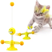 funny cat toy windmill turntable pet toys spring man interactive cat accessory playing kitten toys turntable puppy products