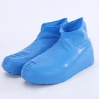 Чехол для обуви, однотонный, синий, водонепроницаемый, многоразовый, с защитой от дождя, с нескользящей подошвой, утепленная обувь