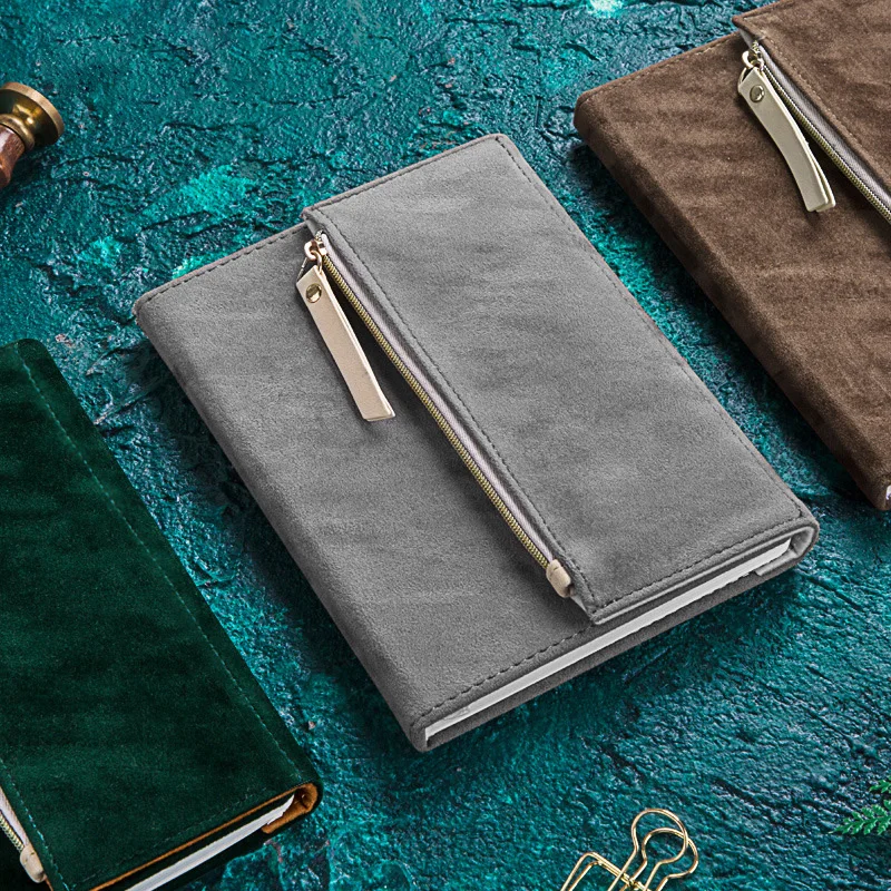 Блокнот органайзер замшевый на молнии зиму 2020|Записные книжки| |