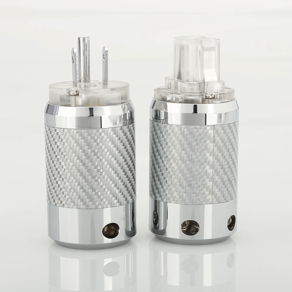 

Pair Copper Rhodium Plated Carbon Fiber AC Power Plug Connector