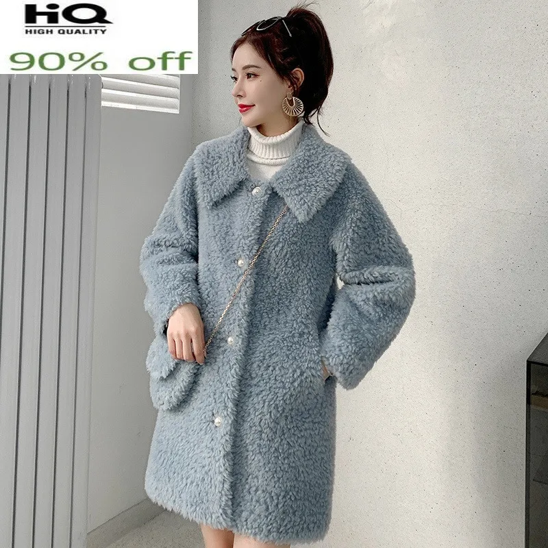 Winter Sheep Shearling Coat Female Autumn 2022 Light Thin Fur Coats Women Wool Jackets Casacos Femininos Inverno Gxy217