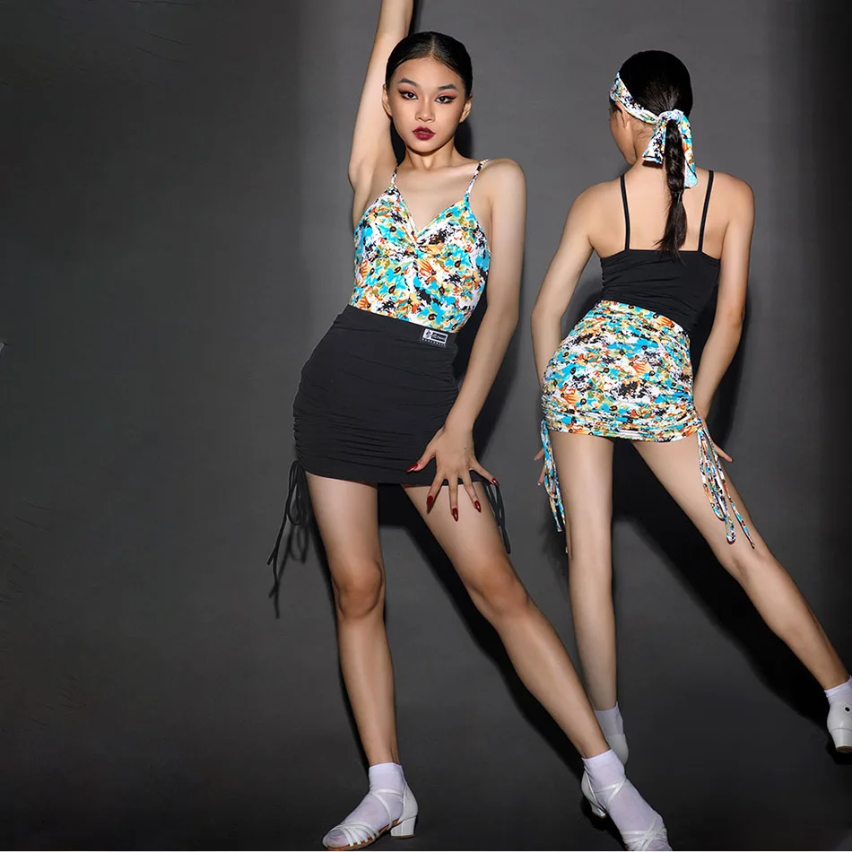 Детский костюм для латиноамериканских танцев с открытой спиной - купить по