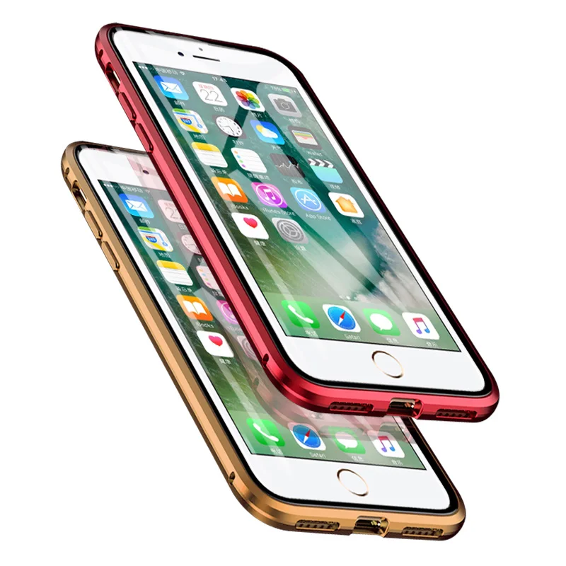 Магнитный металлический чехол для телефона iphone 11 pro с двойным боковым стеклом для iphone X XR XS MAX 7 6 8 6S plus 9H закаленное стекло
