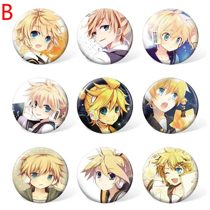 

9pcs 58mm Kagamine Rin/Len Cartoon Badge Anime Brooch Pin