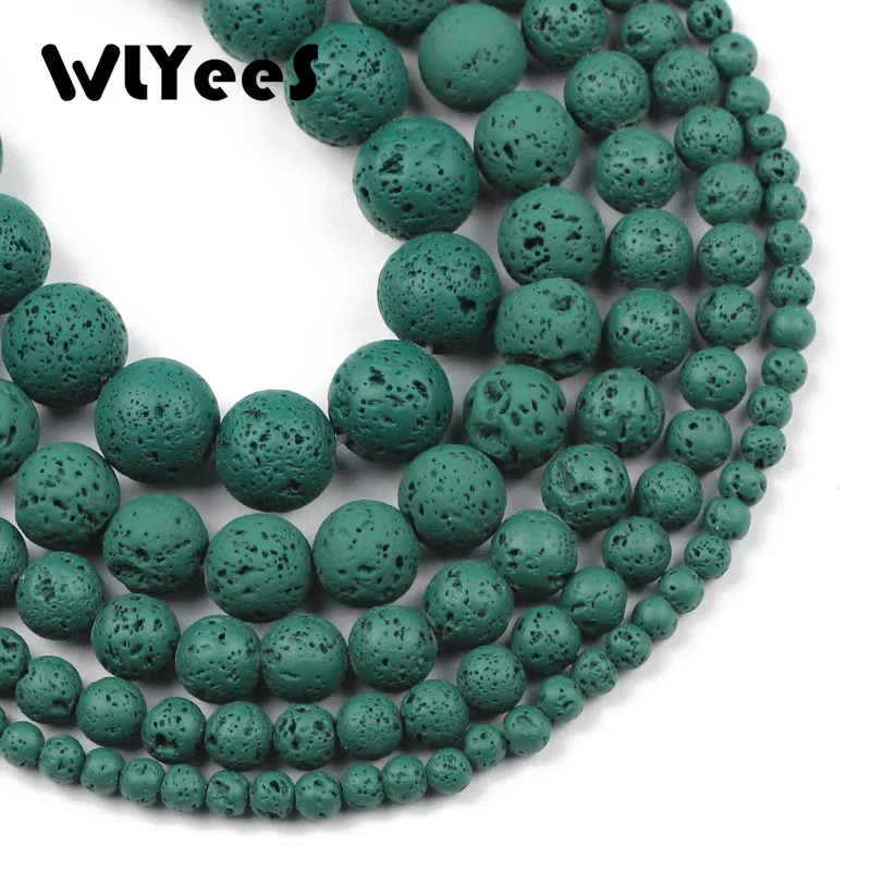 WLYeeS резиновые темно зеленые искусственные камни бусины 4 6 8 10 12 мм круглые