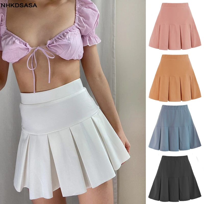 

NHKDSASA Fashion 2021 Kawaii Winter Women Skirts High Waist Cute Sweet Girl's Pleated Skirt Korean Style Dance Mini Skirts