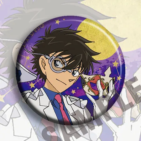 1 шт. 58 мм Детектив Конан чехол закрытый Kaitou Kiddo брошь значки круглые булавки