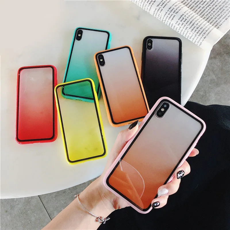 Цветной силиконовый прозрачный чехол для iPhone 11 Pro Max X XS XR телефона мягкий из ТПУ 7 8