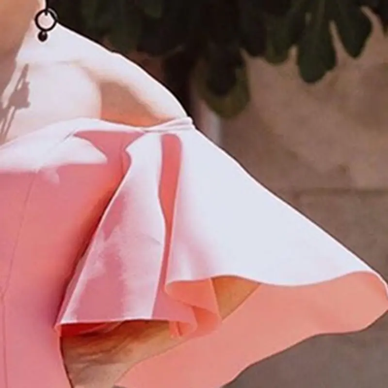 Элегантное офисное женское розовое платье размера плюс облегающее летнее с