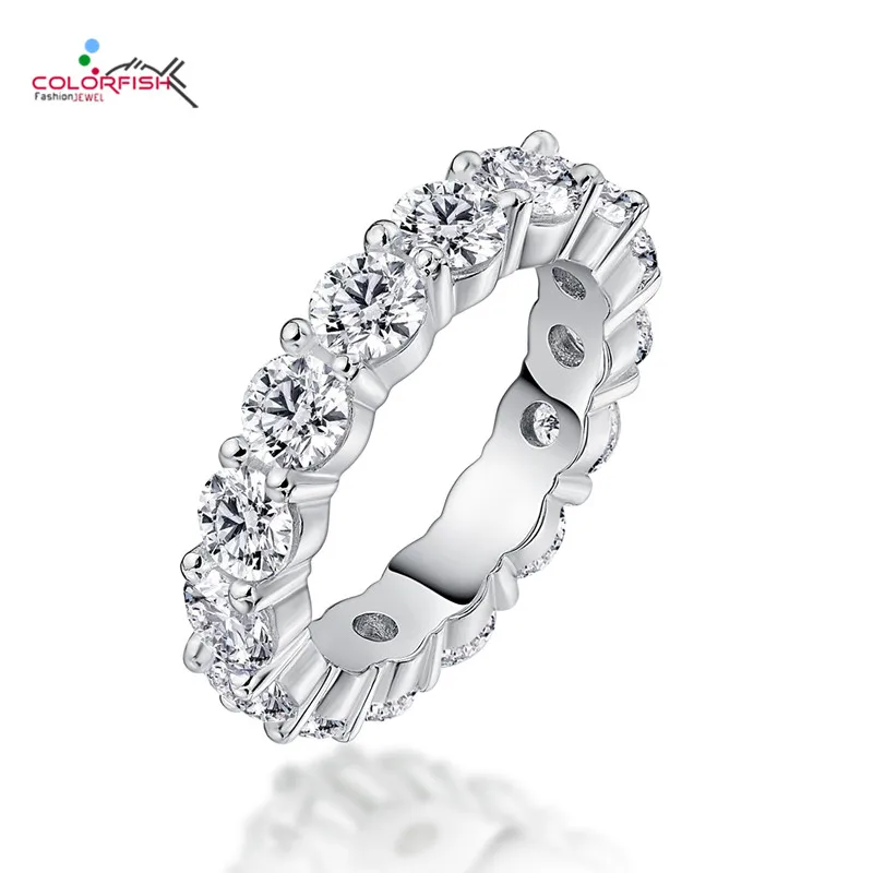 

Кольцо женское из серебра 925 пробы, с круглой огранкой, 4 мм