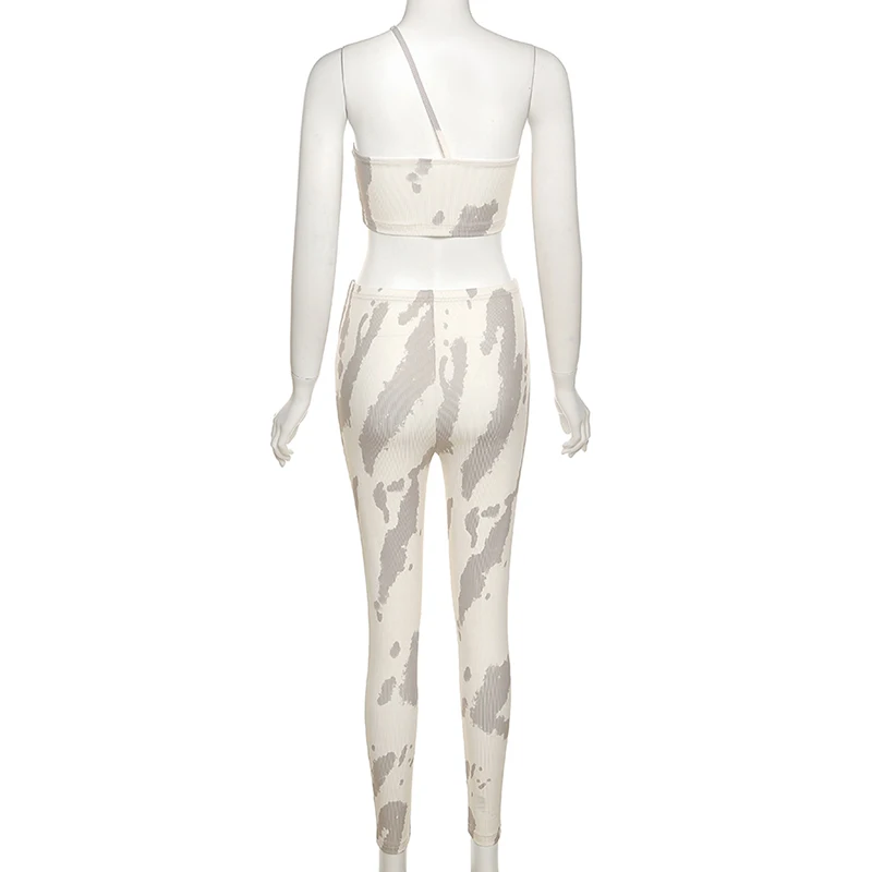 

Two Piece Matching Set Sexy Tie Dye Strap Tank Top Outfits Women Sweatpant Jogger Pencil Pants 2021 Summer Workout Tracksuits