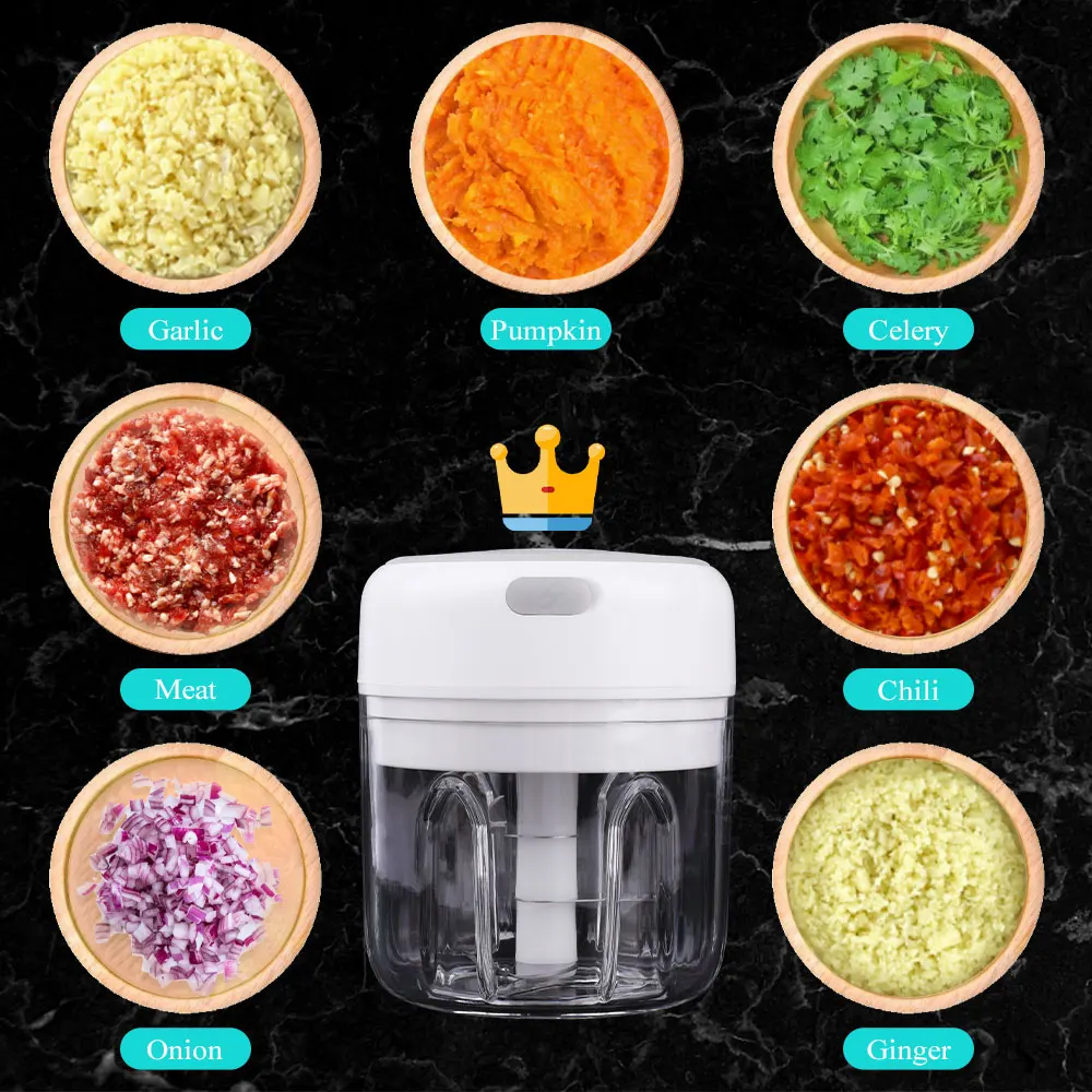 Электрическая чеснока давилка прочная тонкая USB зарядка для измельченного