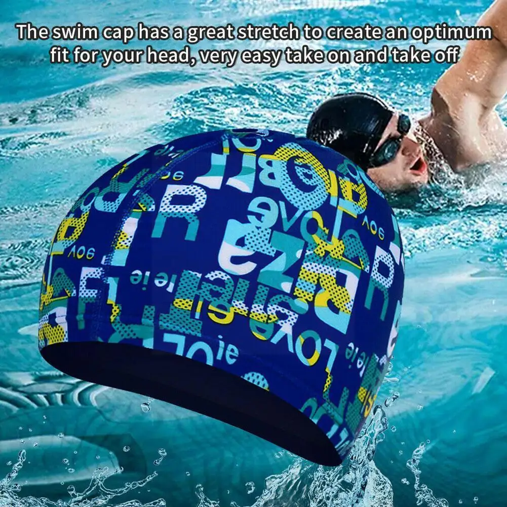 

High Elastic Swimming Caps Adults Waterproof Long Hair Hat Free Stretchable Sports Women & Swim Size For Men Pool Multicolo U9b6