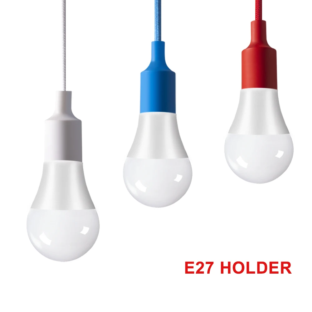 

E27 Hanging Lamp Base Bulb Holder DIY Socket Colorful Silicone Line Chandelier Lighting Point Rubber Ceiling Light Fixture Home