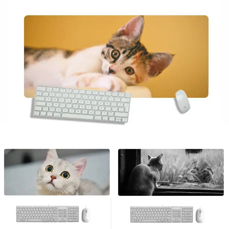

Кошка милый игровой Настольный резиновый коврик для мыши для ноутбука X XL XXL Нескользящая подушка толщина 2 мм