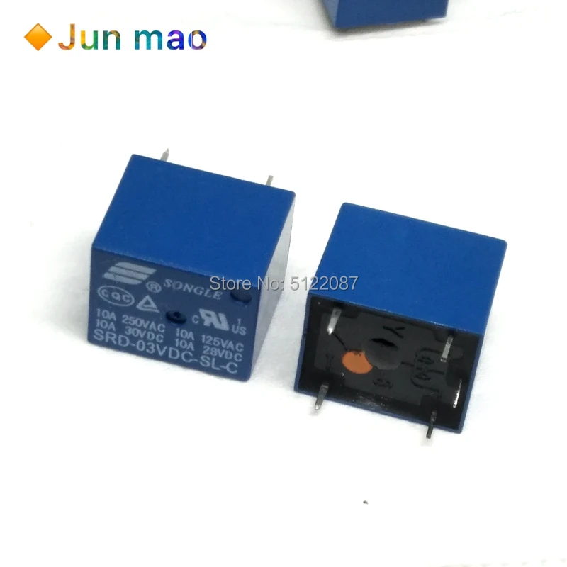 5 шт. реле SRD-03VDC-SL-C Rele 3V 10A 250VAC 30VDC времени мощности 5PIN 03V Оригинальное Высокое