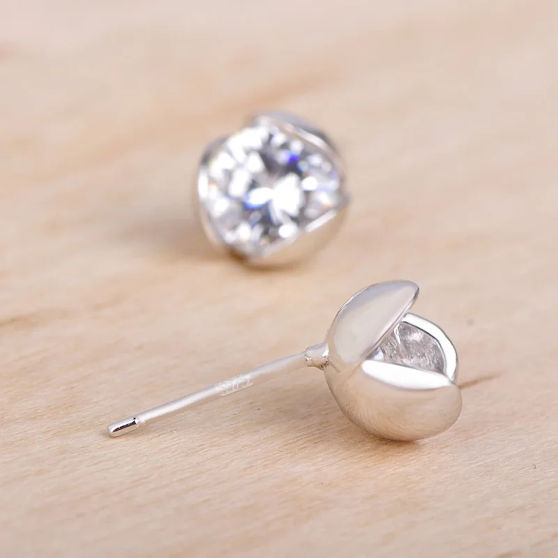 Funmor базовый бутон 925 пробы серебряные серьги-гвоздики циркониевые простые серьги