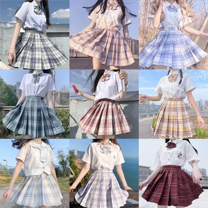 

2020 women summer high waist pleated plaid skirt korea harajuku japanese school girls dance cute sexy mini a-line skirts cosplay